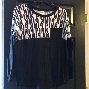 Black and white pink tee